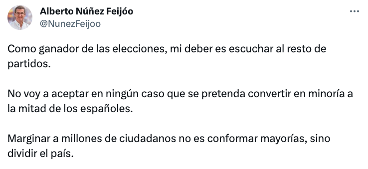 Lo que ha dicho Feijóo