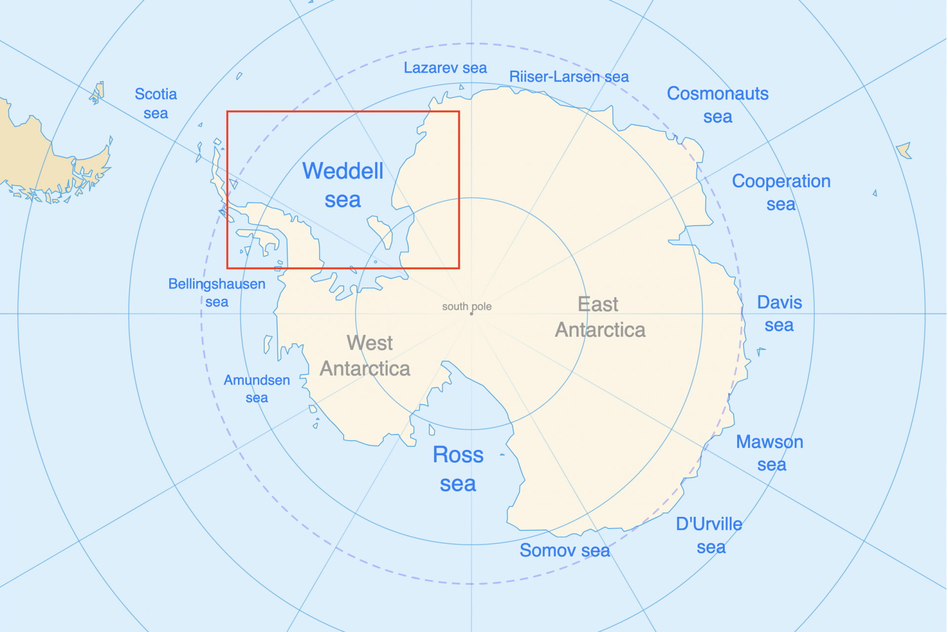 Estancado en el mar de Weddell 
