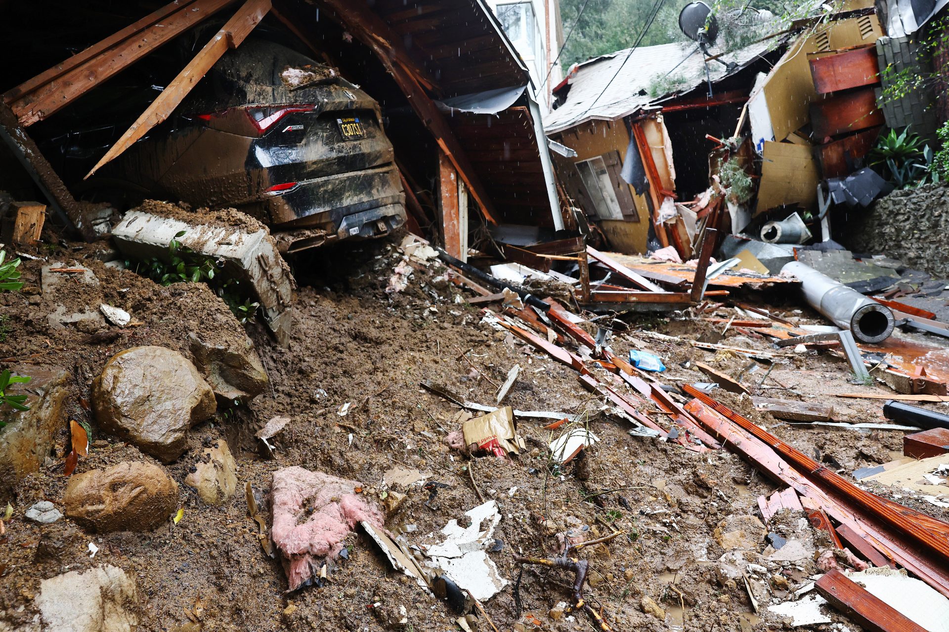 Mudslides have damaged homes in several areas of the state