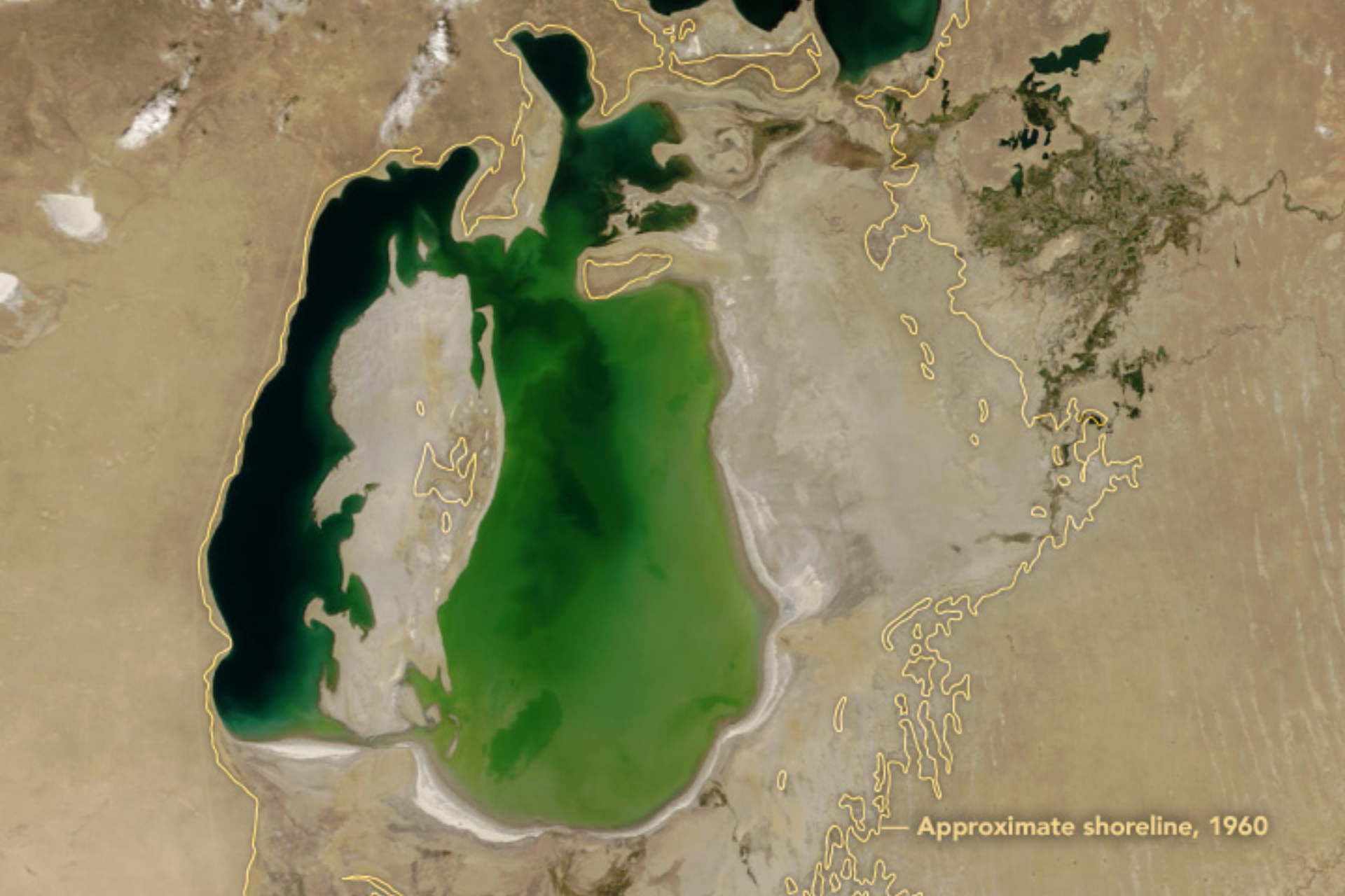 Mer d'Aral (Kazakhstan et Ouzbékistan) - 2000