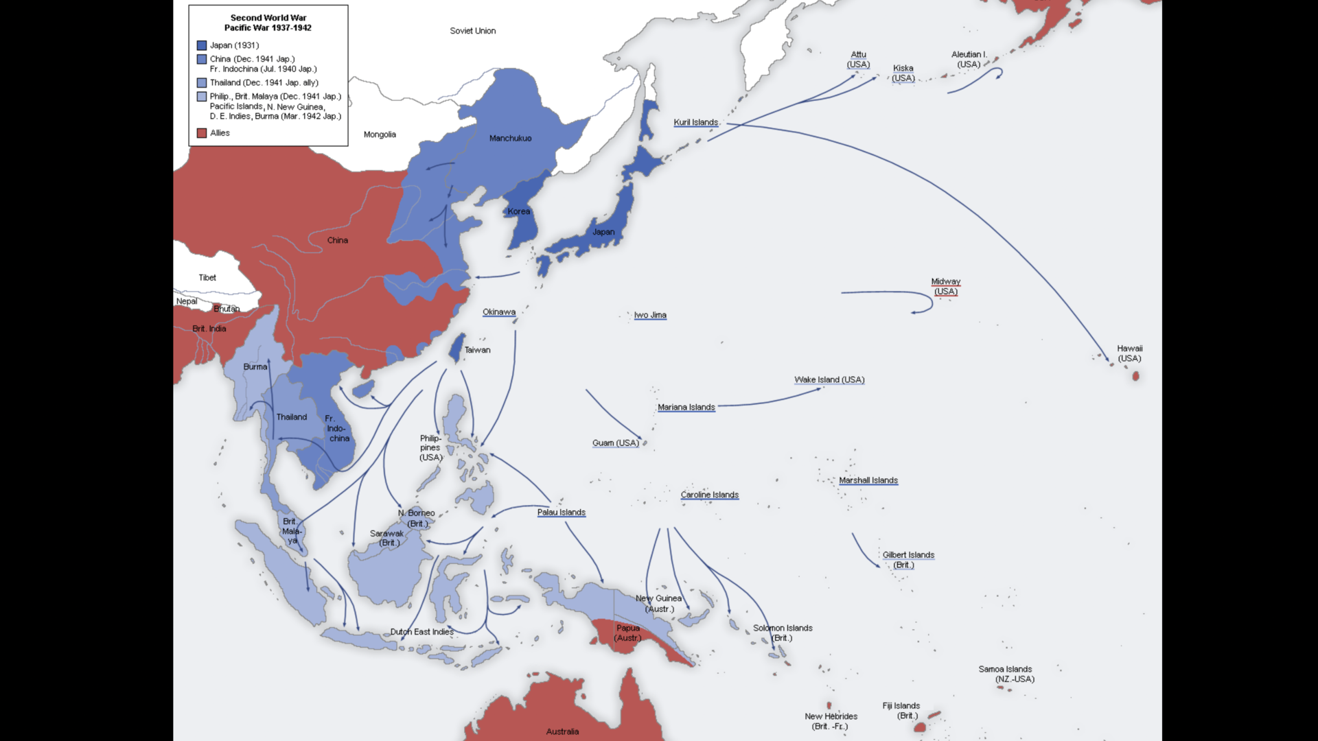 Manchuria, Philippines, Borneo...
