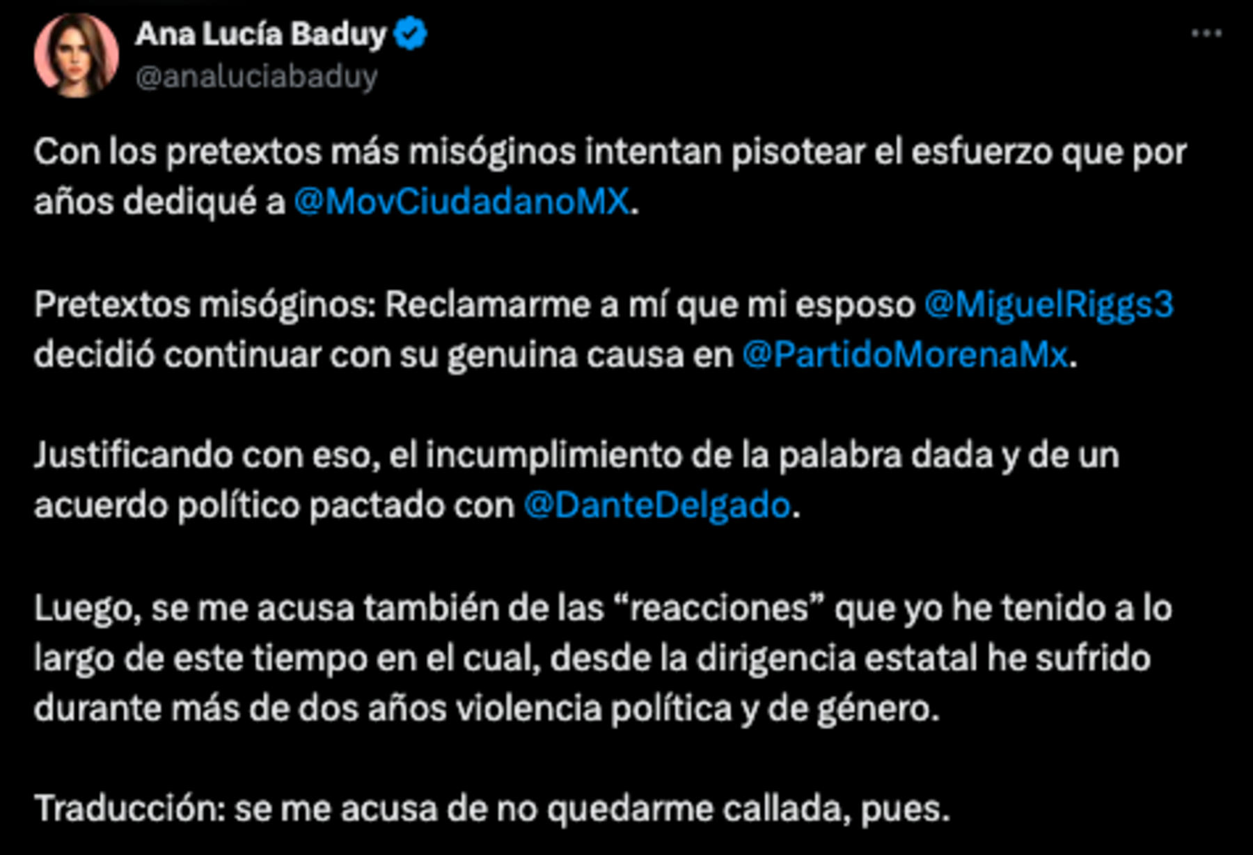 El caso de Ana Lucía Baduy