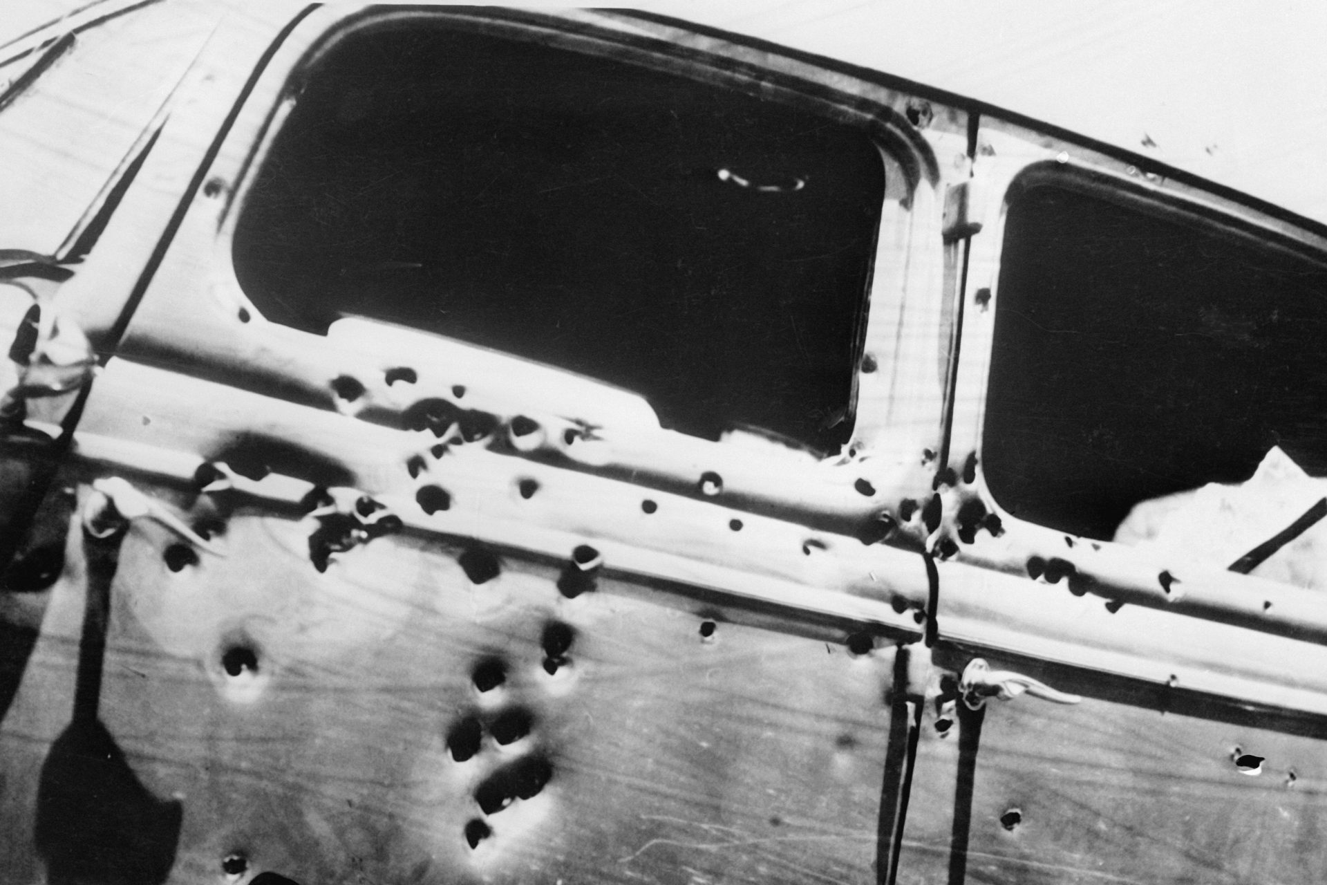 112 bullet holes in the car alone