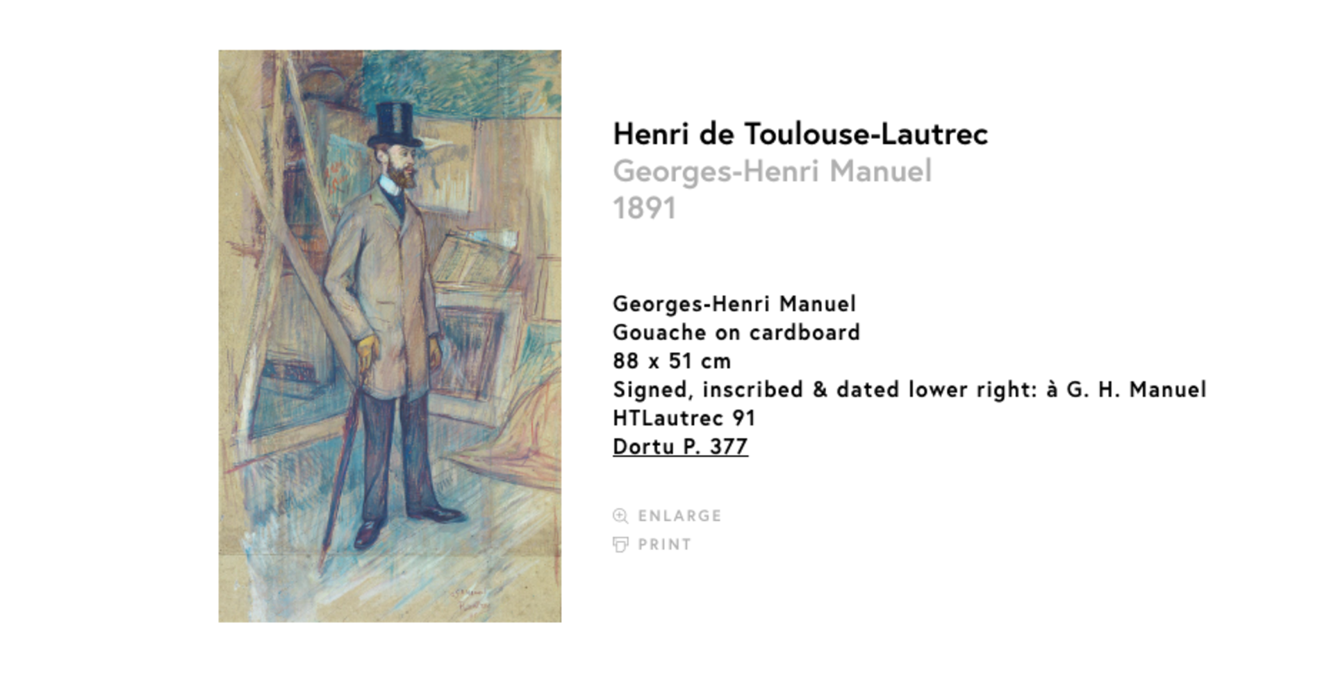 El retrato de Georges-Henri Manuel, por Henri de Toulouse-Lautrec