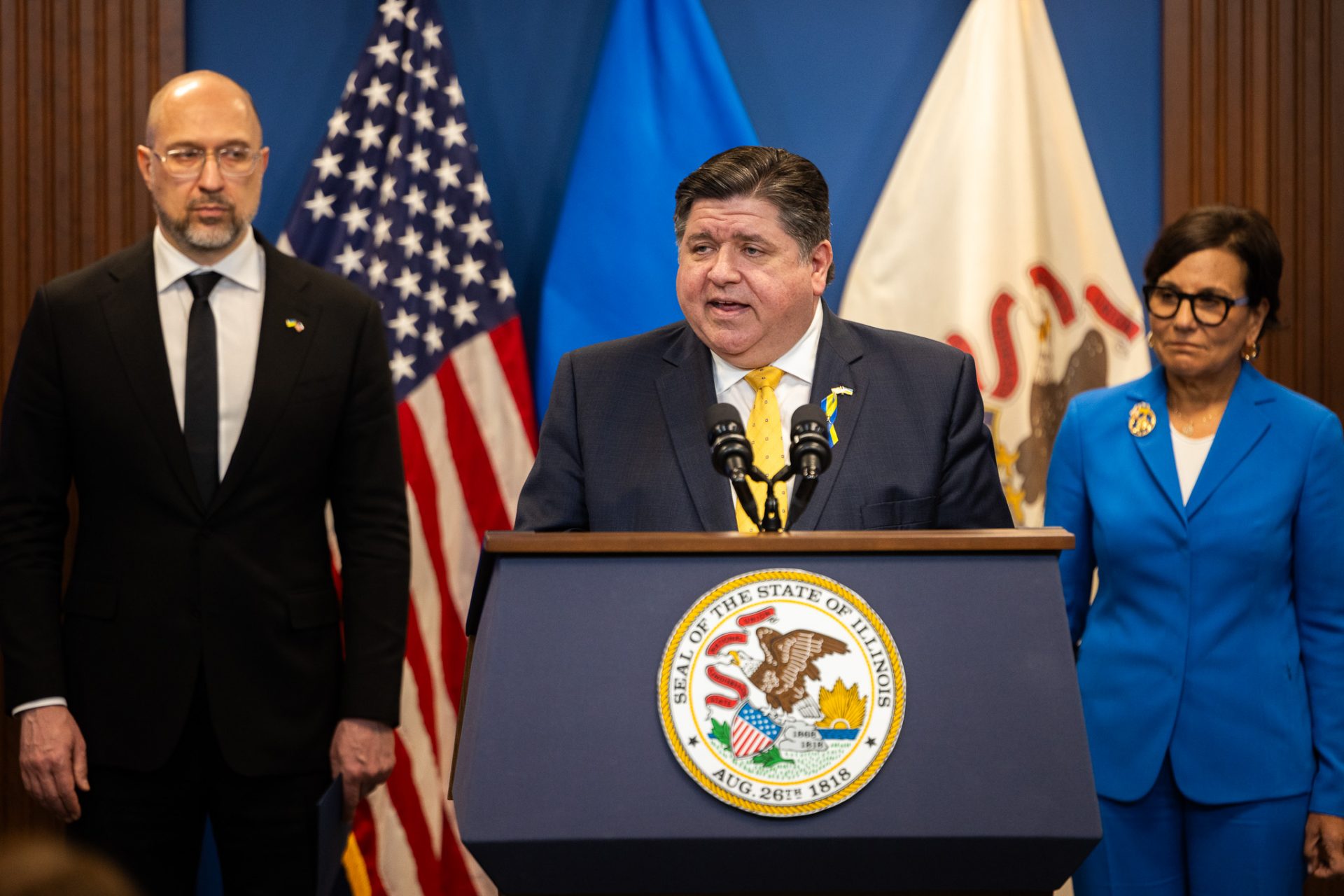 Pritzker supports the Ukrainian cause