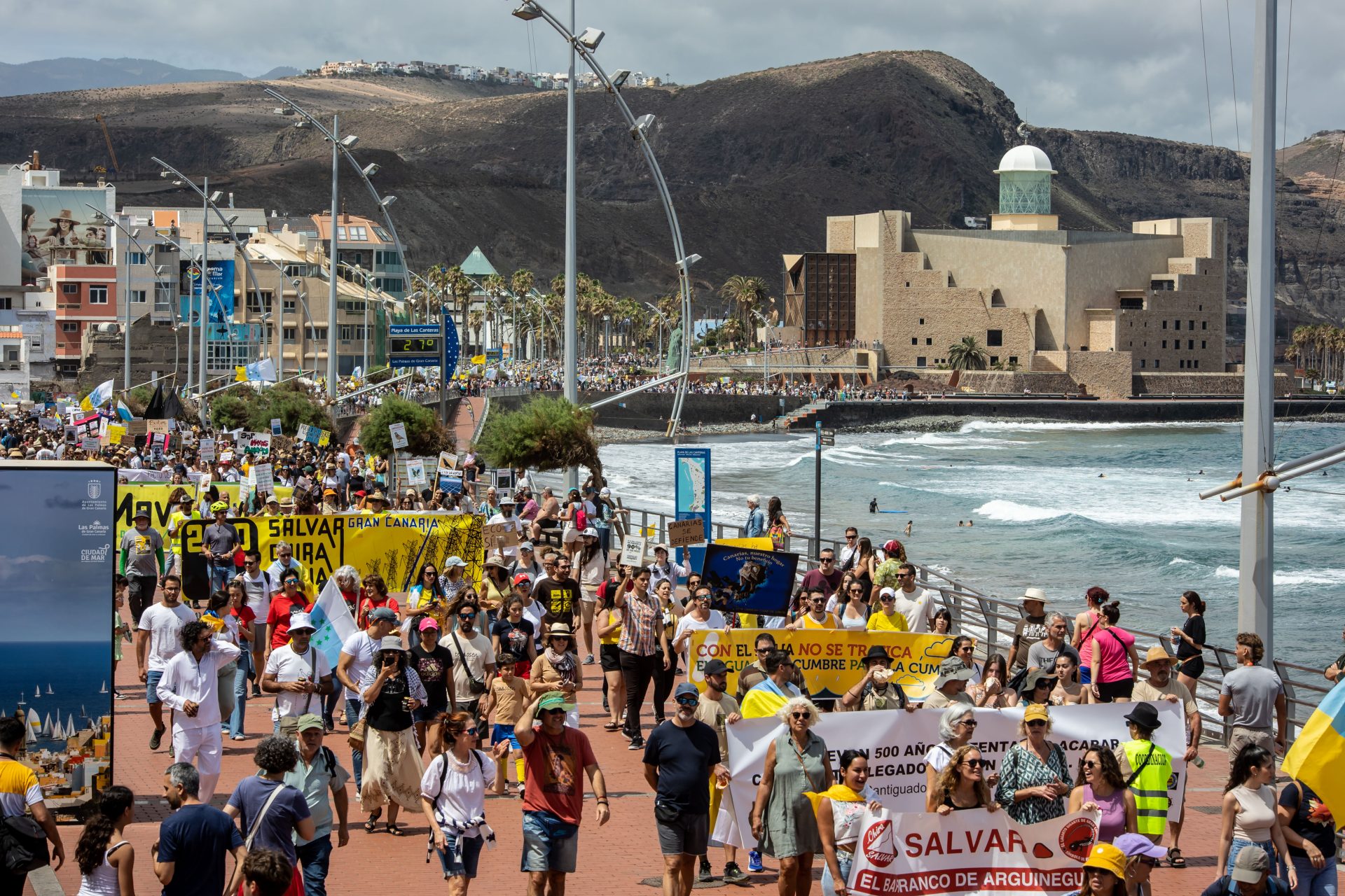Big protest in the Canary Islands