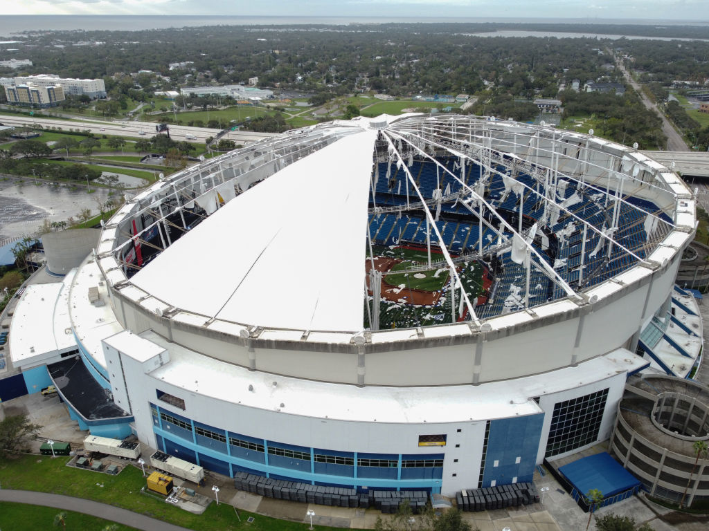 Así quedó el estadio de los Devil Rays